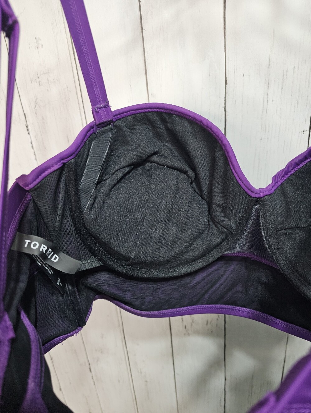 Torrid Women's Purple Twist Front Multiway Bikini Top Padded Underwire Size 1X. - Picture 9 of 12